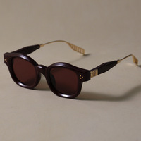 Lunettes de soleil de style japonais irrégulières, épaisses et légères, avec rivets métalliques, rétro, compatibles avec les verres correcteurs, protection UV, verres PC, unisexe