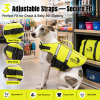 Gilet de sauvetage pour chien 2026, jaune, avec bordure réfléchissante, sangle réglable, boucle à dégagement rapide, haute flottabilité, durable et imperméable