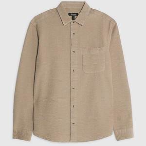 Chemise-veste en velours côtelé <span class=keywords><strong>beige</strong></span> pour homme, manches longues, boutonnée, avec poche poitrine, tissu côtelé doux pour vêtements de travail décontractés - Product Image 1