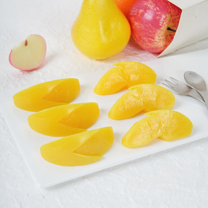 Envío directo: Llavero colgante de mango simulado de PVC, modelo de melocotón amarillo enlatado, divertido llavero de comida simulada. - Product Image 4