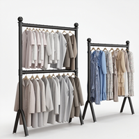 Style nordique intérieur maison et dortoir utilisation pratique porte-manteau Double couche réglable balcon vêtements étendoir Double tige
