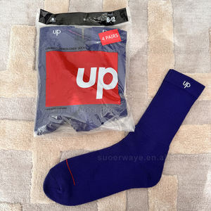 4 जोड़े के चालक दल के मोजे सीधे थोक बुना हुआ तौलिया नीचे फैशन के आकस्मिक खेल यूनिसेक्स ब्रांड लोगो कपास मोजे - Product Image 5