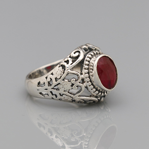 Magnanimous Ấn Độ nhà sản xuất của tùy chỉnh tự nhiên <span class=keywords><strong>Ruby</strong></span> Đồ Nư 925 Sterling bạc thiết kế vòng - Product Image 4