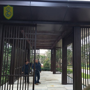 Su misura A Scomparsa Verniciatura a Polvere Moderna Cortile Terrazza Patio pavilion Bioclimatic ferro Pergola Prezzo - Product Image 2