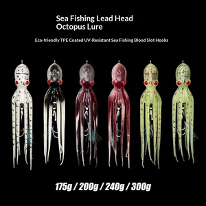 เหยื่อปลอมรูปปลาหมึกแบบมีหัวตะกั่ว วัสดุ TPE คุณภาพสูง สำหรับตก<span class=keywords><strong>ปลา</strong></span>ทะเล <span class=keywords><strong>ปลา</strong></span>ทะเลน้ำเค็ม <span class=keywords><strong>ปลา</strong></span>ทะเลขนาดใหญ่ บรรจุกล่อง - Product Image 2