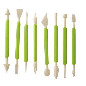 Fourni directement par l'usine : Ensemble de 9 outils pour pâte à sucre, comprenant un stylo de décoration de crème et un ensemble de spatules, un stylo de sculpture pour gâteaux, et des outils de pâtisserie. - Product Image 3