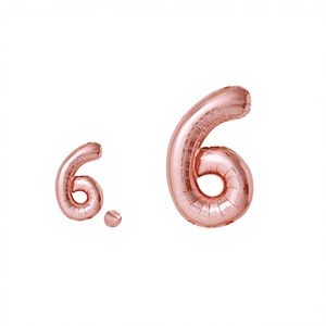 Globos Grandes de Aluminio con Forma de Número '6' en Oro Rosa de 16 Pulgadas para Navidad, Año Nuevo, Día de San Valentín, Fiestas y Celebraciones, Marca Peiyong - Product Image 1