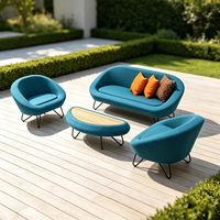 Ensemble de canapés modulaires d'extérieur, fauteuil de patio rembourré moderne, canapé simple, canapé de jardin pour le loisir