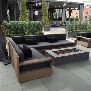 Haute qualité imperméable avec coussins <span class=keywords><strong>salon</strong></span> teck bois balcon <span class=keywords><strong>jardin</strong></span> patio hôtel sectionnel extérieur canapé - Product Image 2
