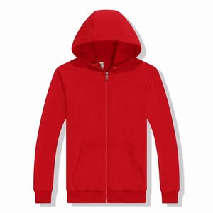 Survêtement d'hiver unisexe pour hommes et femmes, sweat à capuche imprimé 80% coton 20% polyester uni noir avec fermeture éclair, vente en gros - Product Image 5