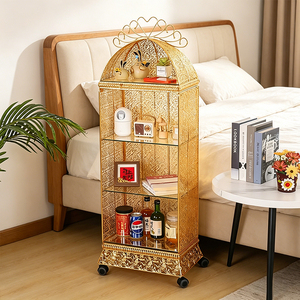 Étagère de rangement en métal doré de luxe, armoire de rangement mobile, meubles sur mesure, décoration murale, ornement, décoration intérieure, directement de l'usine - Product Image 6