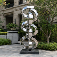 Escultura Abstracta de Acero Inoxidable Pulido a Espejo, Personalizada de Fábrica, Gran Instalación de Arte para Exteriores, para Resort, Plaza, Parque, Marina