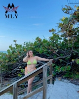 Traje de Baño Bikini de Dos Piezas Personalizado MLY para Chicas Jóvenes y Atractivas, Conjunto de Bikini Sexy