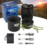 Équipement de pique-nique Portable pliable cuillère couteau fourchette cuillère Pots Camping en plein air ustensiles de cuisine Kit Trekking et Camping fournitures