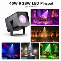Bothlighting 40W RGBW LED Pinspot Lighting Mini Par Light Alimenté par Batterie Sans Fil DMX pour Éclairage DJ Mariages Événements Scène Bar