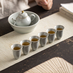 Handmade Ceramic Antique Glaze <b>Teacup</b> Porcelain Single Cup Chinese Kung Fu Tea Set Small Tasting Cup Retro Design - Product Image 3