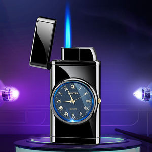 Jam tangan Dial desain Modern kreatif, dengan logam tahan angin gaya bisnis dapat ditiup korek api Gas butana untuk hadiah rokok - Product Image 1