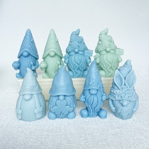 Silicone Candle Mold Dwarf Christmas DIY Craft Molds For Plaster Baking Cake Making Transparent White Irregular Shape - Product Image 3