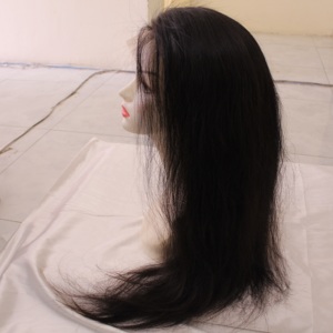 Perruques de cheveux humains Remy vietnamiens vierges bruts perruque avant en dentelle longue et droite avec base en dentelle française fermeture à la main grande taille de bonnet - Product Image 2