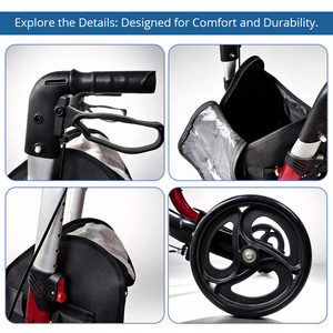 Déambulateur pour personnes âgées et patients en réadaptation, aide à la mobilité extérieure avec poignées réglables pour une stabilité accrue - Product Image 5