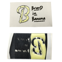 Étiquettes de cou personnalisées haut de gamme lavable col Logo pour vêtements étiquette principale tissée avec accessoire accessoire d'habillement bord découpé au laser