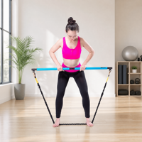 Accessoires de fitness et de yoga multifonctionnels, bande de résistance portable, bâton d'entraînement tonifiant, kit de barre de Pilates en 2 sections
