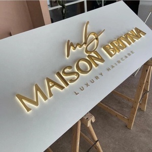 Enseigne Métallique 3D Personnalisée Logo de Salon Enseignes Commerciales Rétroéclairées Lettre Lumineuse Extérieure Enseigne Lumineuse Découpée au Laser Enseignes LED - Product Image 1