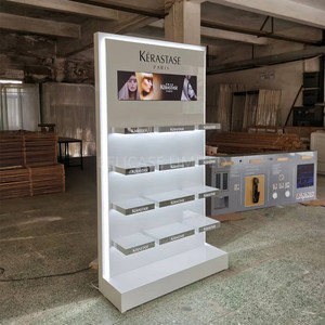 Tủ trưng bày mỹ phẩm bán lẻ màu trắng và kệ trưng bày cửa hàng trang điểm có đèn LED, tủ trưng bày sản phẩm salon làm đẹp - Product Image 5