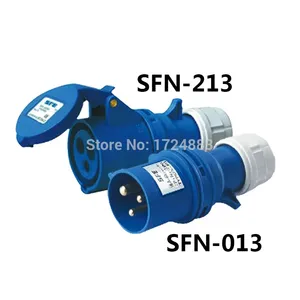 16A 3 핀 커넥터 플러그 산업용 남성 여성 플러그 SFN-013/SFN-213 방수 IP44 220-240V ~ 2P + E