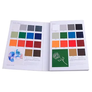 Estantes de exhibición personalizados, carpeta de muestra de cuero, plástico, piedra de tela, libro de catálogo de colores