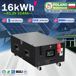 Batterie au lithium empilable Plug-and-Play 48V 51.2V 314Ah 16kWh JK V19 BMS avec coussin chauffant et durée de vie de 8000 cycles, en stock en Pologne - Product Image 1