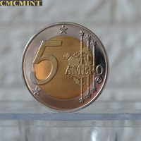 Pièce Bicolore Nouvel Ordre Mondial 5 $ Amero Alex Jones, Pièce Ronde en Laiton Massif