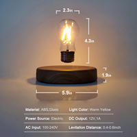 Lampe de table en bois à lévitation magnétique flottante avec ampoule, chargeur sans fil inductif créatif nordique, commande tactile, pour chambre à coucher
