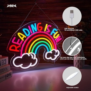 Insegna LED al Neon 'La Lettura è Divertente' con Timer e Presa Intelligente, Alimentata USB, per Decorazione Camera Studio Bambini, 41x32 cm - Product Image 4