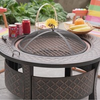Dropshipping Fire Pit Table Square Metal Firepit Outdoor Wood Burning Large Steel Bonfire Pit for Patio Backyard Garden