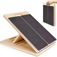 Planche d'Étirement Inclinée en Bois Professionnelle pour Gymnastique, 5 Positions Réglables, Portable, pour Étirement des Pieds et des Mollets, Vente en Gros