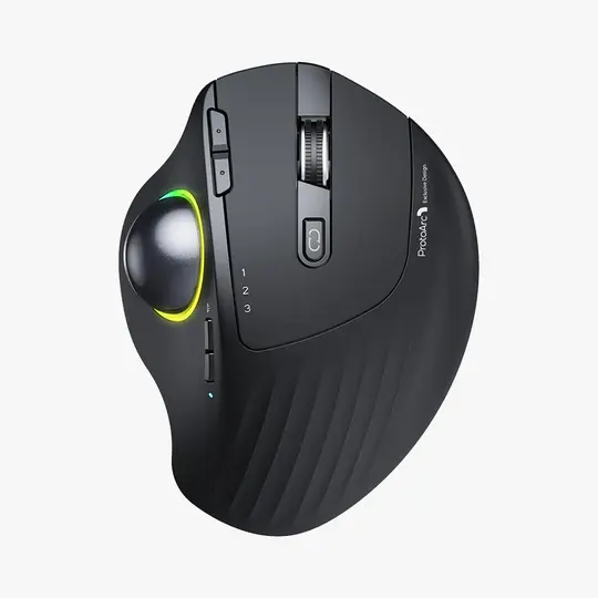 RGB Trackball PC Mice 1000 1600 2400 DPI Rechargeable BT Wireless Vertical Mouse 2.4G USB Computer Gaming Mouse