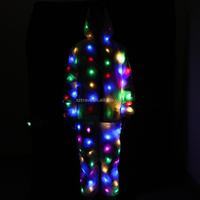 Ensemble de survêtement lumineux à LED deux pièces, couleur RGB, sweat-shirt et pantalon lumineux, tenue scintillante pour performance de bar et danse