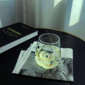 Taza de Té de Vidrio de Borosilicato Alto con Diseño Irregular de Lunares Azules, Creativa, Gran Venta en Amazon - Product Image 4