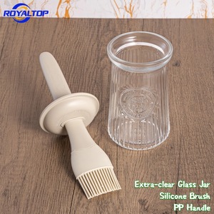 Dispenser di Lusso in Vetro Ultra-Trasparente per Olio d'Oliva, Miele e Uova con Grande Pennello in Silicone per Cucinare, Grigliare e Cuocere al Forno - Product Image 4
