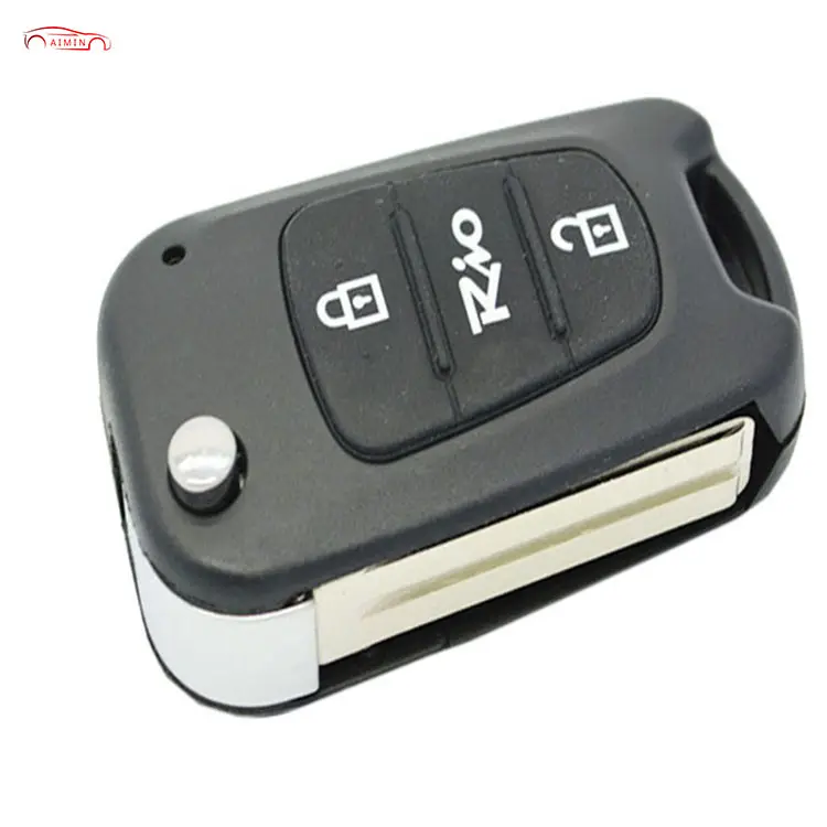 High quality original replacement key case Kia 3-button flip remote key shell