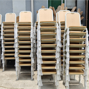 Huiqianhuan Furniture Aluminum Chair With Wooden Seat For <b>Restaurant</b> And Banquet Use Durable Frame Design - Product Image 4
