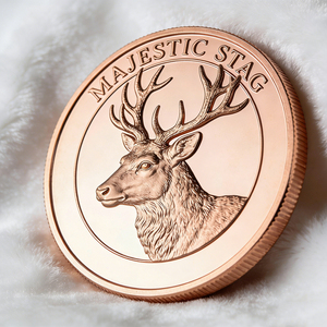 Moneta in Rame Massiccio di Alta Qualità, Elegante e Unica, a Forma di Cervo, da 1 oz, Regalo Souvenir Meraviglioso - Product Image 1