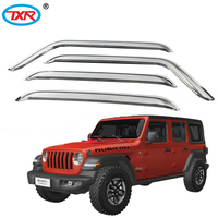 Visière de porte chromée pare-soleil pare-soleil pare-pluie fenêtre déflecteur fenêtre visière pour JEEP WRANGLER JL 2018