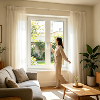 Ventana Abatible de PVC con Bordes Redondeados y Lisos para Protección de Ancianos en Residencias, Sin Esquinas Afiladas
