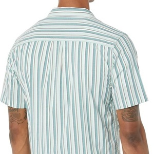 Men's Slim-Fit Short-Sleeve Button-<b>Down</b> Vacation Shirt 100% Cotton Breathable Custom Logo ODM Stand Collar Summer Print Knitted - Product Image 3