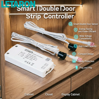 Interrupteur à capteur de contrôle double porte DC12V 24V 60W 120W, intensité variable, CCT réglable, fonction anti-buée pour éclairage LED d'armoire et de placard