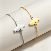 Bracelet pendentif élégant et poli, simple, luxe discret, en acier inoxydable, placage sous vide, pour couples unisexes