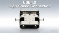 Conector USB 4.0 Tipo-C Hembra de Acero Inoxidable, 24 Pines, Carcasa Simple, Montaje en Superficie Doble, Placa PCB, Pin Plano de 1.2 mm de Longitud