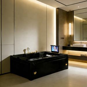 <span class=keywords><strong>Baignoire</strong></span> Jacuzzi Bluetooth à immersion profonde pour la famille, <span class=keywords><strong>baignoire</strong></span> de massage en acrylique pour la maison, utilisation hôtelière, hydromassage de luxe avec TV - Product Image 2